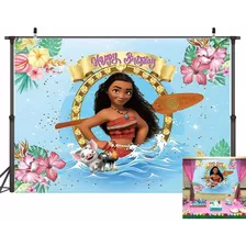 Summer Beach Moana Theme Backdrops Flowers Blue Gi...