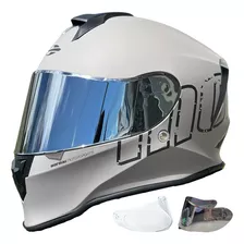 Capacete Moto Mormaii Titani M1 + Viseira Prata + Narigueira