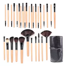 Juego De 32 Brochas Maquillaje Gadnic Br32 Alta Calidad Color Marrón