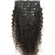 Aplique Tic Tac Cabelo Cacheado Humano 40cm 200grs 7 Peças