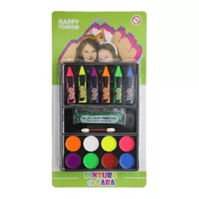 Pinta Caritas Colores Flúor Glitter Maquillaje Niños