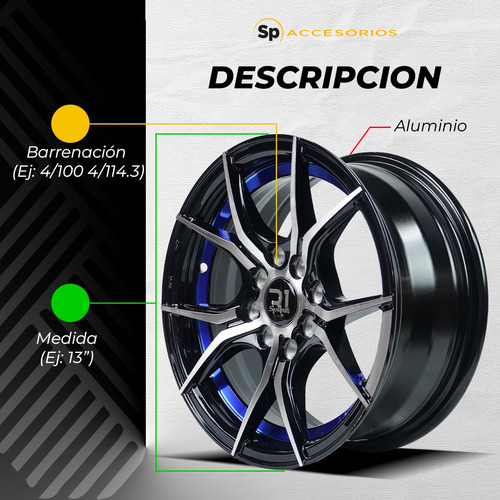 Rines 13 4/100 R1 Saxo Tsuru Chevy Atos Golf (precio 4) Foto 4