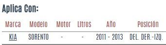 Base De Amortiguador Del Para  Kia Sorento 2011 - 2013 Vzl Foto 2