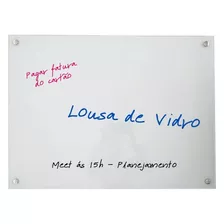 Lousa De Vidro Magnética Branca 50x30 Cm + Ímãs - Expo Mimo