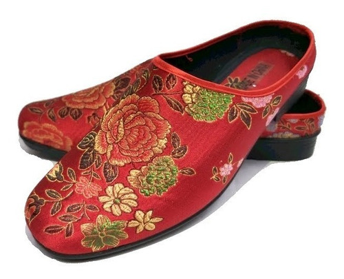 Sapato Feminino Mule Chinesa Japonesa Oriental S/ Salto