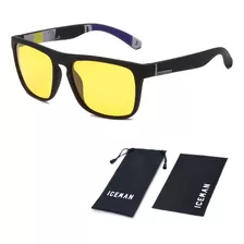 Óculos Polarizado Lentes Amarelas Visão Noturna Iceman 765a Cor Amarelo Desenho Abstrato