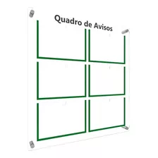 Quadro Acrílico Informativo Condomínio C/6 Displays A4 