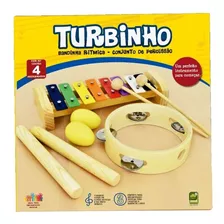 Kit Percussão Infantil Banda Rítmica Com 4 Instrumentos