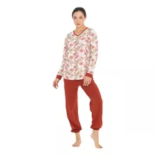Pijama Piache Piu Art. 604 Manga Larga Escote V Flores