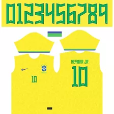 Arte Camisa Do Brasil Estampa Copa Catar 22 Vetor Editável