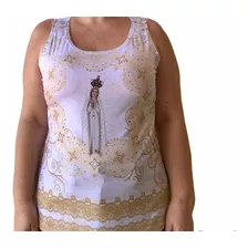 Regata T Shirt Feminina Religiosa De Nossa Senhora De Fátima