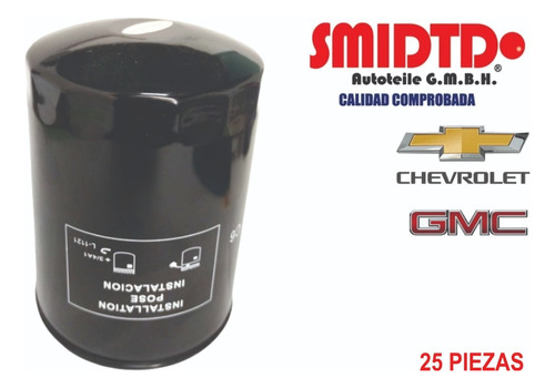 25 Filtros Aceite Para Chevrolet Suburban 5.7l 92-98 Smidtd Foto 6