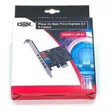 Placa De Som Pci-express 5.1 6 Canais Dp-65 Dex