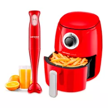 Fritadeira Sem Óleo Air Fryer Lenoxx + Mixer Facile Red 127v