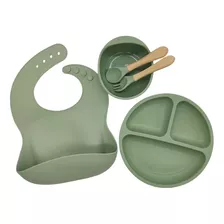 Set De Vajilla De Silicona De Cinco Piezas Para Bebés Y Niño