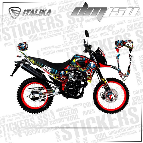 Kit Stickers Dm150 2018 Graficos Vinil Italika Ss Wrapping Foto 6