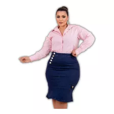 Saias Jeans Evangélica Sereia Plus Size Com Lycra Lançamento