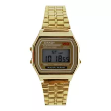 Reloj Pulsera Digital Metal Gold Hombre Calendario/luz Dakot