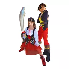 Fantasia Infantil Pirata Luxo Halloween Menino E Menina