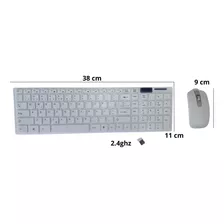 Combo Teclado E Mouse Sem Fio Usb 2.4 Ghz - Ley-171 Cor Do Mouse Branco Cor Do Teclado Branco