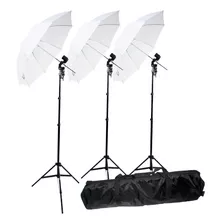 Kit Iluminación X3 Con Sombrilla Para Estudio Fotográfico 