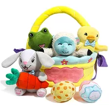 8 Piezas My First Easter Basket Plush, Cute Style Easte...