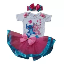 Conjunto Lilo Fantasia Stitch E Anjel, Entrega Já ,festa