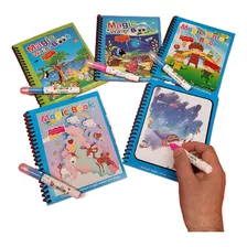 Pack 5 Libros Mágicos Reutilizable Para Pintar Con Agua