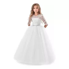 Vestido De Novia Para Niña Con Bordado De Encaje