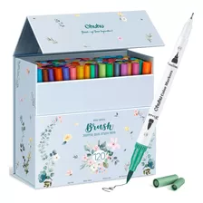 Set De Marcadores De Arte De 120 Colores, Ohuhuhu, Doble Pun