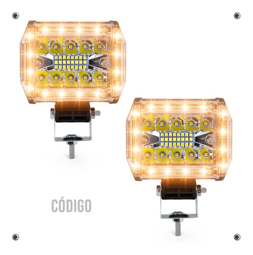 Par Faros 18 Led Dually Auxiliar Fijo Con Estrobo Universal Foto 5