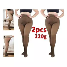 2 Pantimedias Para Mujer, 220 G, Talla Grande, Invierno