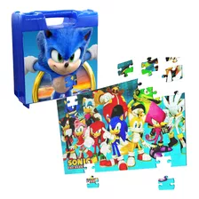 Quebra Cabeça Sonic 90 Peças + Lancheira Sonic Especial Full