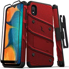 Funda Zizo Galaxy A10e Clip/ Vidrio Templado/rojo