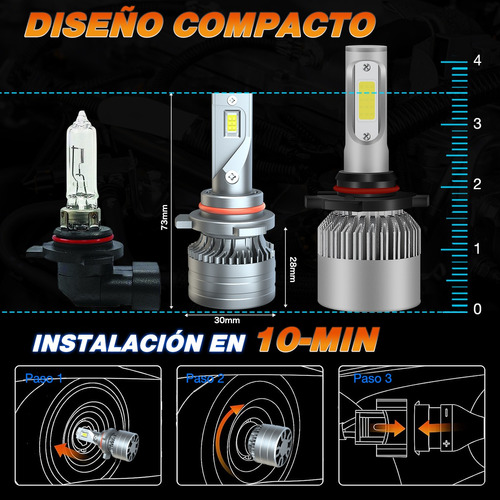 28000lm 50w Kit De Focos Led 9012 Luz Alta Y Baja Para Gmc Foto 7