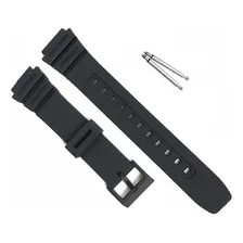 Pulseira Compatível Com Relógio Casio Ae1200wh Silicone 18mm Cor Preto