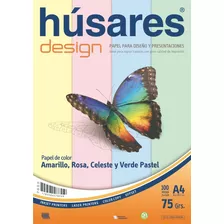 Resma A4 Húsares Colores Surtidos Design X100 Hojas 