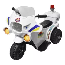 Moto A Bateria Con Luz Policia Para Niños