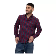 Camisa M/l Cat Foundation Ls Shirt Azul/rojo Hombre