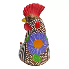 Gallo De Barro De Chiapas / Maceta / Pintado A Mano / 35 Cm