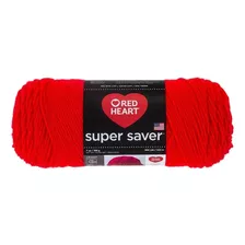 Estambre Red Heart Acrílico Liso Super Saver Coats Color 0390 Hot Red