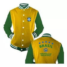 Jaqueta Brasil Seleção Moletom College Bordado Blusa Copa