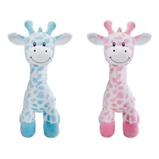 Minha Girafinha Buba Pelúcia Macia Plush Bebê Rosa Ou Azul