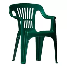 Silla Resina Plástico Jardín Verde Soporta 120kg Ebz