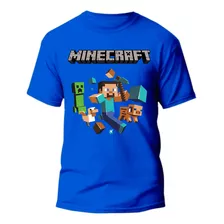 Camiseta Básica Minecraft Infantil Camisa 100% Algodão
