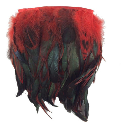 Cinta Plumas Gallo Naturales Para Artesanias Vestido 1 Metro