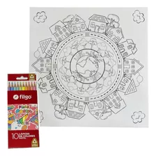 Kit De Arte Niños Mandalas 10 Lapices Filgo Pastel Colorear