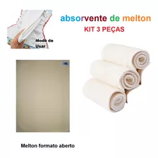 Kit 3 Absorventes De Melton Reutilizável P/ Fralda Enxuta