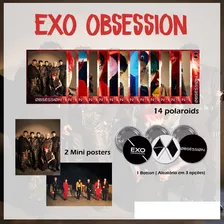 Kpop | Kit Exo Obsession Com Polaroid + Botton + Mini Poster