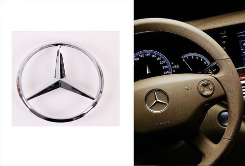 Emblema Mercedes Benz Volante Abs Con Adhesivo 5cm Diametro Foto 3